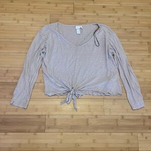 H&M front tie long sleeve top